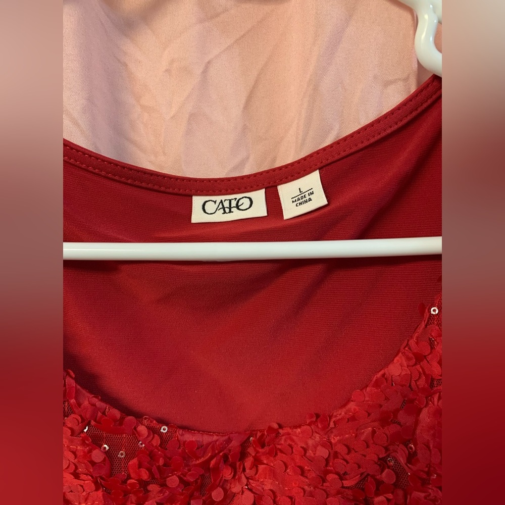 Cato Dark Red Floral Blouse - Picture 2 of 2